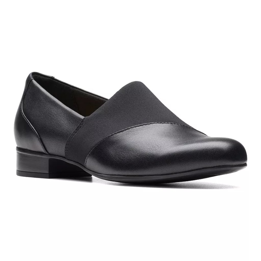 Women's Clarks Juliet Gem Leather Slip-On Shoes - Black - 7 - Nwot